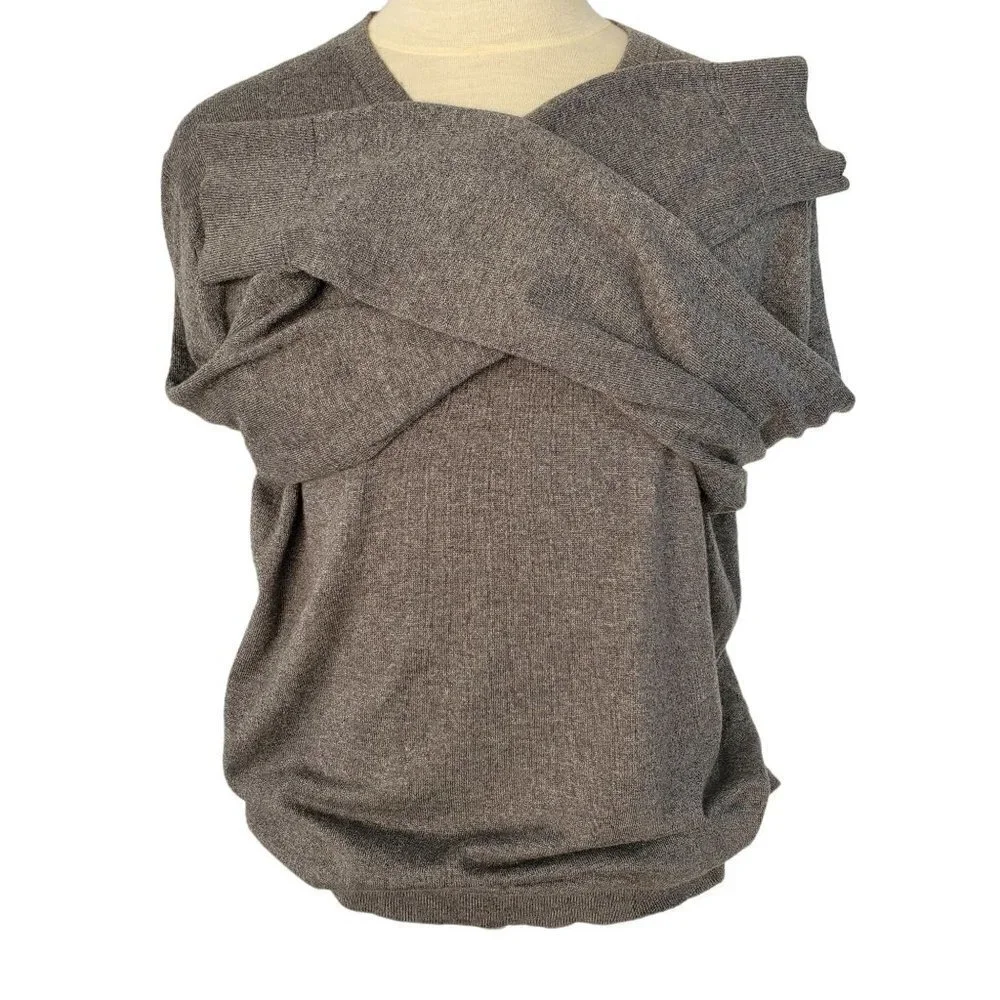 Banana Republic Luxe V-Neck Sweater Men’s L Gray Lightweight Fine-Knit Pullover